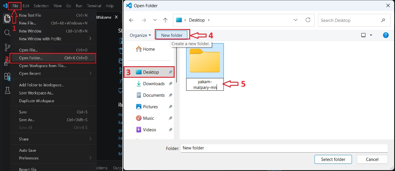 دروستکردنی فۆڵدەر